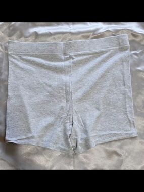 YITTY Light Gray Ribbed High Waist Bike Shorts